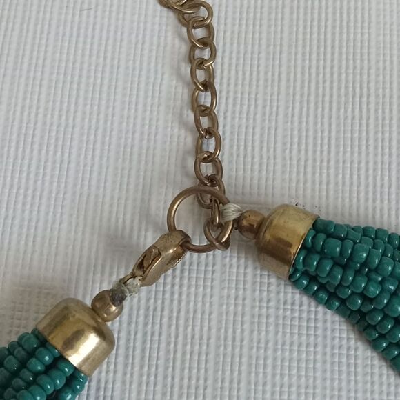 Colorful Seed Beaded Multicolored Multi Strand Layered Statement Boho Necklace - Picture 8 of 9